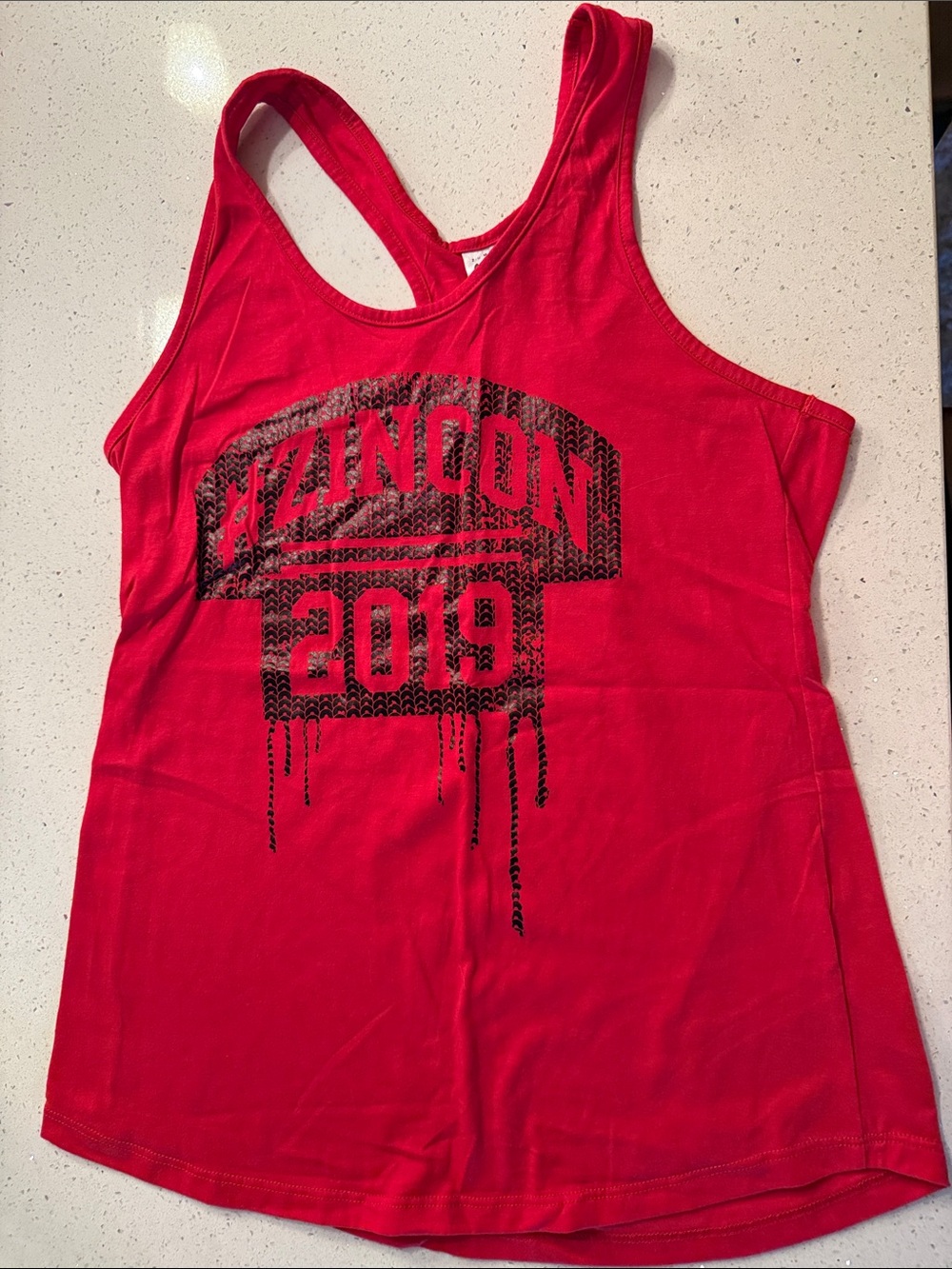 Zumba Fitness Red Tank Top with Black Graphic